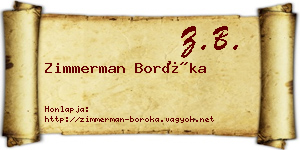 Zimmerman Boróka névjegykártya